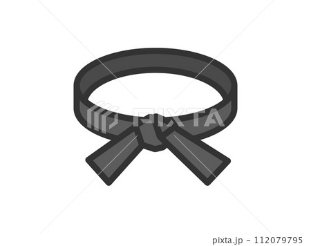黒帯のアイコン(線画カラー)のイラスト 黒帯のアイコン(線画カラー)のイラスト 112079795