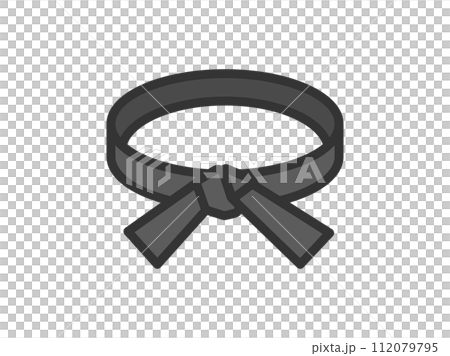 Illustration of black belt icon (line drawing color) Illustration of black belt icon (line drawing color) 112079795