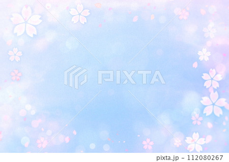 桜の花の春のフレーム背景 112080267