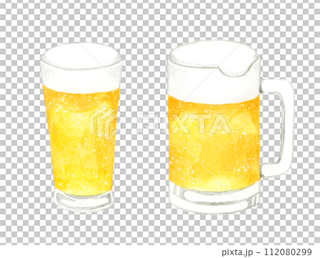 啤酒套裝-手繪水彩插圖飲料（酒精） 112080299