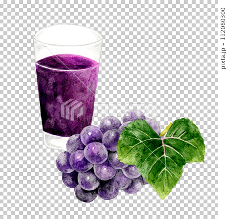 飲料葡萄汁葡萄果手繪水彩插畫素材 112080300