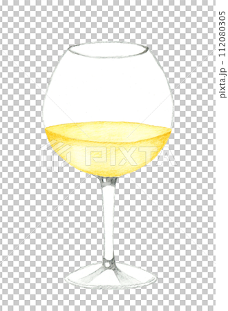 白ワイン 飲み物(お酒)の手描き水彩イラスト素材 白ワイン 飲み物(お酒)の手描き水彩イラスト素材 112080305
