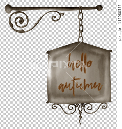 Autumn element watercolor ornament 112080535