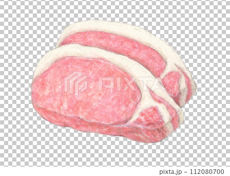 兩片厚片豬腰水彩鉛筆插圖 兩片厚片豬腰水彩鉛筆插圖 112080700