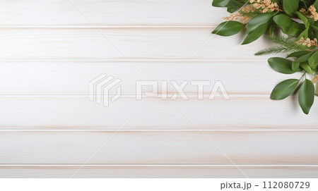 A Bouquet of Flowers on a White Wooden Background A Bouquet of Flowers on a White Wooden Background 112080729
