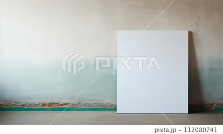 White Box on Floor Next to Wall 112080741