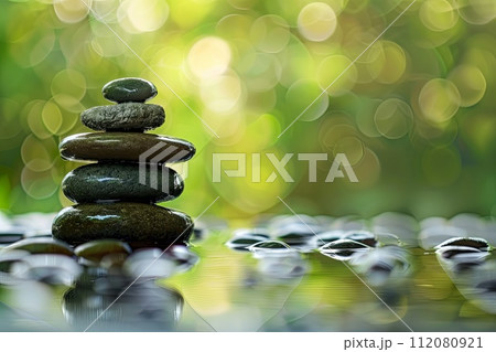 Stack of Rocks on Table 112080921