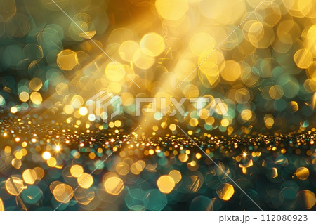 Blurry Gold and Blue Lights 112080923
