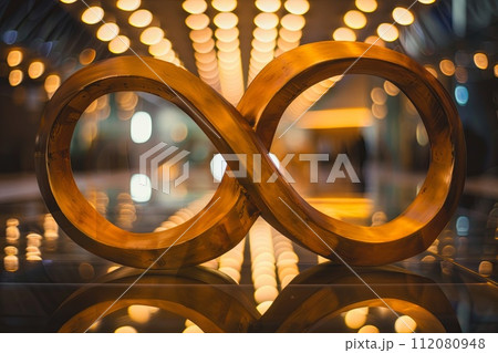 Close Up of Metal Object With Background Lights 112080948
