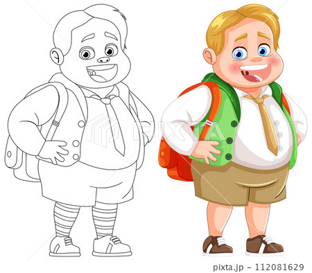 Happy Schoolboy Vector Illustration Happy Schoolboy Vector Illustration 112081629