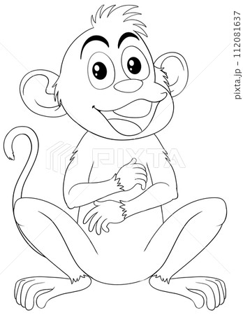 Cheerful Monkey Cartoon Character Cheerful Monkey Cartoon Character 112081637