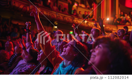ライブ会場で盛り上がる観客 娯楽イメージのイラスト素材 [112082014] - PIXTA