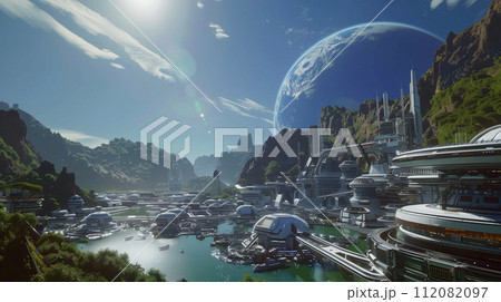 未来都市の景観 SFイメージ 未来都市の景観 SFイメージ 112082097