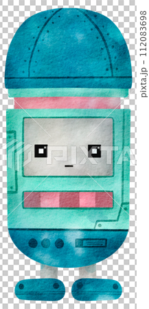 Cute Robot hand paint watercolor 112083698
