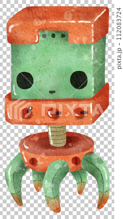 Cute Robot hand paint watercolor 112083724