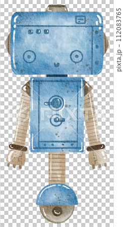 Cute Robot hand paint watercolor 112083765