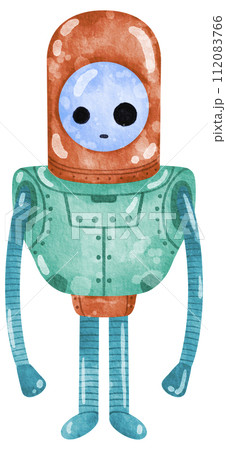 Cute Robot hand paint watercolor Cute Robot hand paint watercolor 112083766
