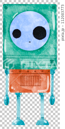 Cute Robot hand paint watercolor Cute Robot hand paint watercolor 112083773