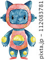 Cute Robot hand paint watercolor 112083781