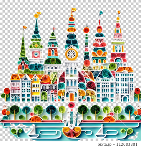 Copenhagen City quilling paper cut 112083881