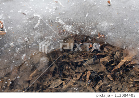 凍り付いた池 112084405