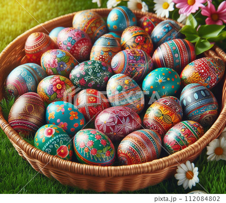 カラフルなイースターエッグ 112084802