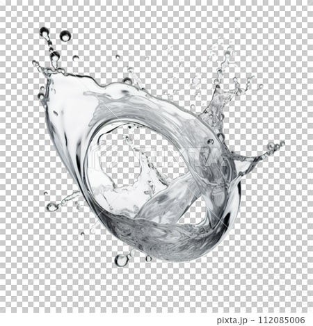 Refreshing Hard Seltzer Splash Isolated on Transparent Background: Perfect Mixer for Summer Cocktails and Celebrations, Capturing Dynamic Liquid Motion and Fizz 112085006