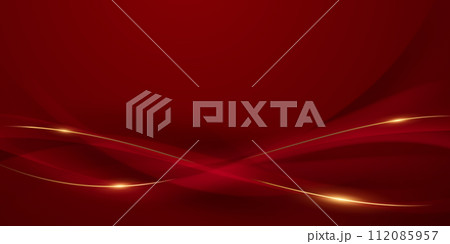Abstract background design modern red and gold geometric elements vector illustration 112085957