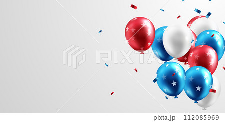 4th of July USA Independence Day Background, Celebration Advertising Banner Vector Illustration 112085969