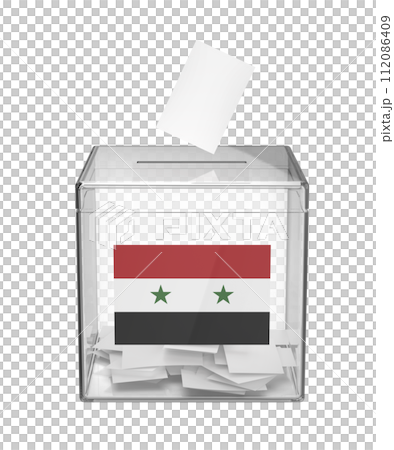 Ballot box with the flag of Syria Ballot box with the flag of Syria 112086409