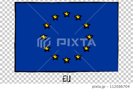欧州連合の旗、手描き風 112086704