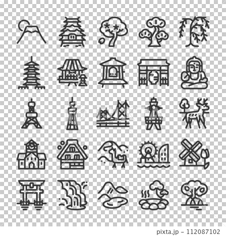 來自日本各地的旅遊景點圖示集 112087102