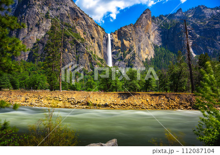 Bridalveil Fall and Merced River in Yosemite National Park, California Bridalveil Fall and Merced River in Yosemite National Park, California 112087104