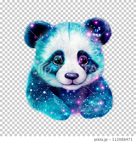 Watercolor painting of Panda, Clipart for Sublimation Printing, Panda Design Clipart, DTF DTG Printing, Panda head, Animal painting. Illustration, Generative AI. 112088471