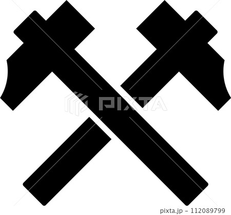 Crossed Hammers Icon in Flat Style. Vector Illustration. 112089799