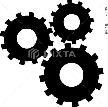 Gear Machine Icon in Flat Style. Vector Illustration. Gear Machine Icon in Flat Style. Vector Illustration. 112089815