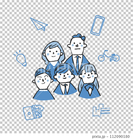 制服插畫素材中的學生與老師 112090180