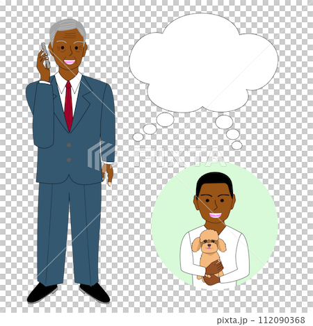 Senior black man talking on cell phone, white background Senior black man talking on cell phone, white background 112090368