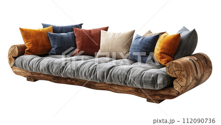 Modern brown fabric modular sofa. 112090736