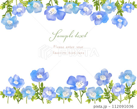 青いネモフィラのフレーム 112091036