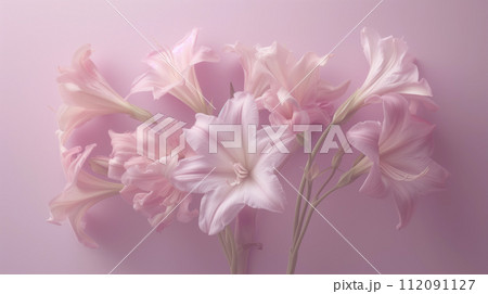 AI-generated content. Spring Flowers Pastel Colors Abstract Background 112091127