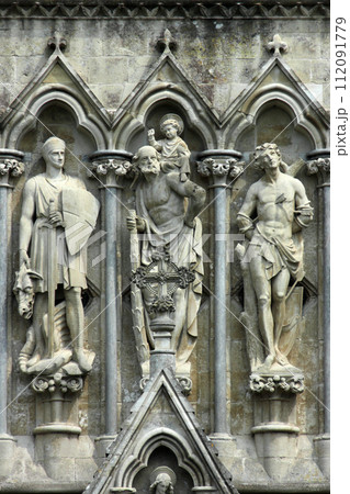Carved Facade of Salisbury's Cathedral Carved Facade of Salisbury's Cathedral 112091779