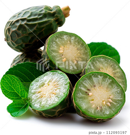 Tropical Feijoa fruit on white isolated background - AI generated image Tropical Feijoa fruit on white isolated background - AI generated image 112093197