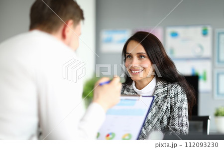Pretty employee in suit Pretty employee in suit 112093230