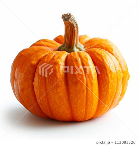 Studio shot of a beautiful decorative pumpkin on a clean white isolated background - AI generated image 112093326