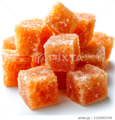 Cane sugar on white isolated background - AI generated image 112093356