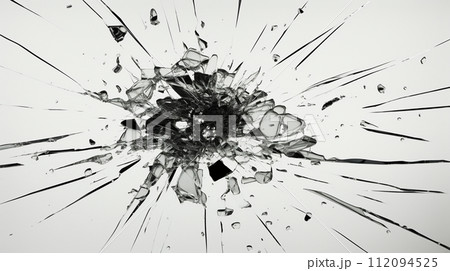 弾痕：ガラスに命中した銃弾の跡