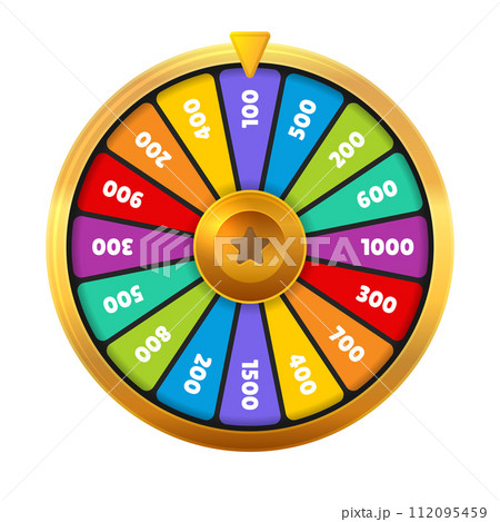 Gold Fortune Wheel on White Background. Vector 112095459
