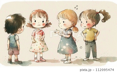 仲良くおしゃべりをしている子供達