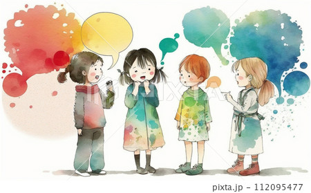 仲良くおしゃべりをしている子供達